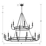 Crystorama Bailey Chandelier - Matte Black 39"H 