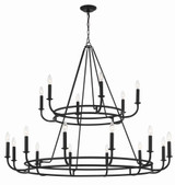 Crystorama Bailey Chandelier - Matte Black 39"H 