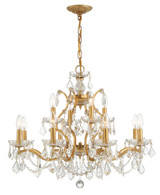 Crystorama Filmore Chandelier - Antique Gold, Swarovski Spectra Crystal 24"H 