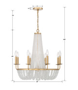 Crystorama Bella Chandelier - Antique Gold 26"H 