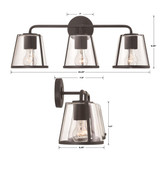 Crystorama Fulton Bathroom Vanity - Black 9.25"H 