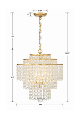 Crystorama Gabrielle Chandelier - Antique Gold, Hand Cut Crystal 20.5"H 