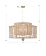 Crystorama Jayna Chandelier - Burnished Silver 22"H 