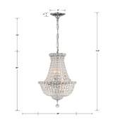 Crystorama Roslyn Chandelier - Polished Chrome, Hand Cut Crystal 38"H 