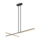 Kuzco Lighting Inc Shift 60-in Black/Brushed Gold LED Linear Pendant 
