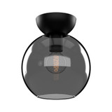 Kuzco Lighting Inc Arcadia 8-in Black/Smoked 1 Light Semi-Flush Mount 