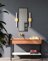 Kuzco Lighting Inc Saphir 34-in Brushed Gold LED Vanity Light 