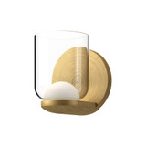 Kuzco Lighting Inc Cedar 4-in Brushed Gold/Clear LED Wall Sconce 