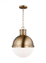 Visual Comfort & Co. Studio Collection Hanks Pendant, 1-Light, LED, Satin Brass, 13"W (6577101EN3-848 70702ZE) 