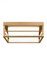 Visual Comfort & Co. Studio Collection Dearborn Flush Mount, 1-Light, LED, Satin Brass, Etched Opal Shade, 10"W (7529693S-848 707010E) 