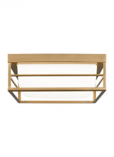 Visual Comfort & Co. Studio Collection Dearborn Flush Mount, 1-Light, LED, Satin Brass, Etched Opal Shade, 12"W (7629693S-848 707010H) 