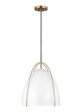 Visual Comfort & Co. Studio Collection Norman Pendant, 1-Light, LED, Satin Brass, 13.38"Dia (6551801EN3-848 70709U1) 
