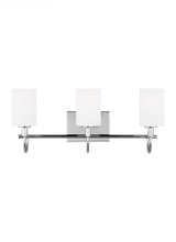 Visual Comfort & Co. Studio Collection Oak Moore traditional 3-light LED indoor dimmable bath vanity wall sconce in chrome finish and etche, Visual Comfort & Co. Studio Collection 4457103EN3-05 70705V2 