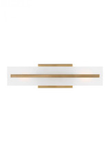 Visual Comfort & Co. Studio Collection Dex Wall Sconce, 2-Light, Satin Brass, Satin Etched Shade, 17.88"H (4454302-848 707010W) 