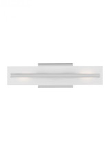 Visual Comfort & Co. Studio Collection Dex Wall Sconce, 2-Light, LED, Chrome, Satin Etched Shade, 17.88"H (4454302EN3-05 707010Y) 