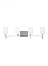 Visual Comfort & Co. Studio Collection Oak Moore traditional 4-light LED indoor dimmable bath vanity wall sconce in brushed nickel silver f, Visual Comfort & Co. Studio Collection 4457104EN3-962 70705VE 