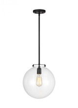 Visual Comfort & Co. Studio Collection Kate Sphere Pendant, 1-Light, LED, Midnight Black, Clear Shade, 12"W (6692101EN7-112 7070309) 