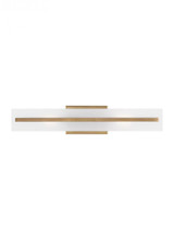 Visual Comfort & Co. Studio Collection Dex Wall Sconce, 2-Light, Satin Brass, Satin Etched Shade, 24"H (4554302-848 7070114) 