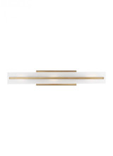 Visual Comfort & Co. Studio Collection Dex Wall Sconce, 3-Light, Satin Brass, Satin Etched Shade, 29.88"H (4654303-848 707011D) 