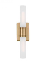 Visual Comfort & Co. Studio Collection Keaton Wall Sconce, 2-Light, Satin Brass, Satin Etched Shade, 20"H (4565002-848 70703WP) 