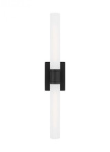 Visual Comfort & Co. Studio Collection Keaton Wall Sconce, 2-Light, Midnight Black, Satin Etched Shade, 30"H (4665002-112 70703WT) 