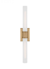 Visual Comfort & Co. Studio Collection Keaton Wall Sconce, 2-Light, Satin Brass, Satin Etched Shade, 30"H (4665002-848 70703WU) 