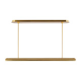 Visual Comfort & Co. Studio Collection Carson Linear Chandelier, 1-Light, LED, Burnished Brass, White Shade, 48.13"L (KC1091BBS 706X38F) 