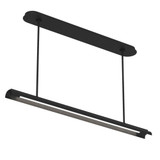 Visual Comfort & Co. Studio Collection Carson Linear Chandelier, 1-Light, LED, Midnight Black, White Shade, 48.13"L (KC1091MBK 706X38G) 