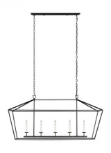 Visual Comfort & Co. Studio Collection Dianna Linear Chandelier, 5-Light, LED, Midnight Black, 50"L (6692605EN-112 70701Y2) 