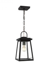 Visual Comfort & Co. Studio Collection Founders Outdoor Pendant, 1-Light, LED, Black, Clear Shade, 7"W (6248401EN7-12 70701Y9) 