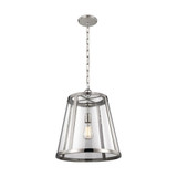 Visual Comfort & Co. Studio Collection Harrow Medium Pendant, 1-Light, Polished Nickel, Clear Seeded Shade, 16"Dia (P1289PN 706X587) 