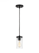 Visual Comfort & Co. Studio Collection Zire Mini Pendant, 1-Light, Midnight Black, Clear Shade, 4"Dia (6190301-112 70707W2) 