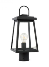 Visual Comfort & Co. Studio Collection Founders Outdoor Post Lantern, 1-Light, LED, Black, Clear Shade, 17.25"H (8248401EN7-12 70701YN) 