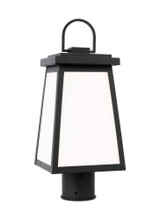 Visual Comfort & Co. Studio Collection Founders Outdoor Post Lantern, 1-Light, LED, Black, Clear Shade, 17.25"H (8248401EN3-12 70701YL) 