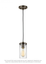 Visual Comfort & Co. Studio Collection Zire Mini Pendant, 1-Light, Brushed Oil Rubbed Bronze, Clear Shade, 4"W (6190301-778 70707W3) 