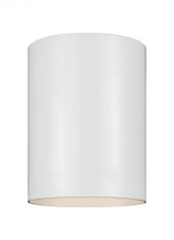 Visual Comfort & Co. Studio Collection Outdoor Cylinders Flush Mount, 1-Light, LED, White, 5.13"Dia (7813897S-15 70709U6) 