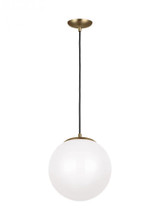 Visual Comfort & Co. Studio Collection Leo - Hanging Globe Large Pendant, 1-Light, LED, Satin Brass, 12"Dia (602293S-848 70703XJ) 
