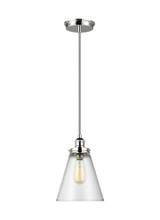 Visual Comfort & Co. Studio Collection Baskin Pendant, 1-Light, Polished Nickel, Clear Shade, 8.5"Dia (P1347PN 706X64T) 