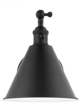 Visual Comfort & Co. Studio Collection Salem Single Arm Wall Sconce, 1-Light, LED, Midnight Black, 13.38"H (4198101EN3-112 70705X9) 