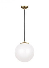 Visual Comfort & Co. Studio Collection Leo - Hanging Globe Extra Large Pendant, 1-Light, LED, Satin Brass, 14"Dia (602493S-848 70703XN) 