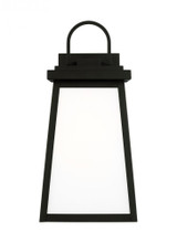 Visual Comfort & Co. Studio Collection Founders Outdoor Wall Lantern, 1-Light, LED, Black, Clear Shade, 18"H (8748401EN3-12 70701Z5) 