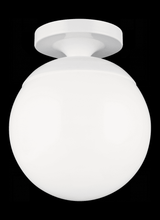 Visual Comfort & Co. Studio Collection Leo - Hanging Globe Semi Flush Mount, 1-Light, LED, White, 8"Dia (7518EN3-15 70703XW) 