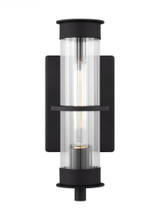 Visual Comfort & Co. Studio Collection Alcona Outdoor Wall Lantern, 1-Light, LED, Black, Clear Shade, 12.5"H (8526701EN7-12 70708T1) 
