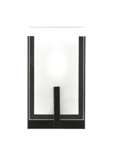 Visual Comfort & Co. Studio Collection Syll Wall / Bath Sconce, 1-Light, LED, Midnight Black, Clear Shade, 8.5"H (4130801EN-112 70705XZ) 