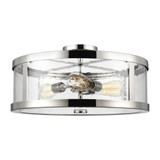 Visual Comfort & Co. Studio Collection Harrow Semi Flush Mount, 3-Light, Polished Nickel, Clear Seeded Shade, 19.63"Dia (SF342PN 706X65F) 