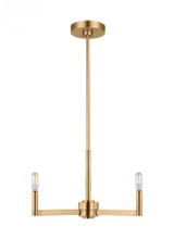 Visual Comfort & Co. Studio Collection Fullton Chandelier, 3-Light, Satin Brass, 10"W (3164203-848 7070201) 