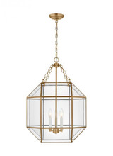 Visual Comfort & Co. Studio Collection Morrison Pendant, 3-Light, LED, Satin Brass, Clear Shade, 18.5"W (5279403EN-848 70704W1) 