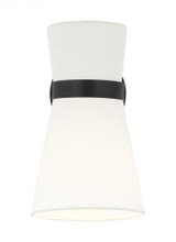 Visual Comfort & Co. Studio Collection Clark Wall Sconce, 1-Light, Midnight Black, White Shade, 11.5"H (4190501-112 706X85E) 