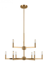 Visual Comfort & Co. Studio Collection Fullton Chandelier, 9-Light, Satin Brass, 30"W (3164209-848 707020J) 