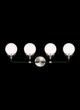Visual Comfort & Co. Studio Collection Cafe Wall Sconce, 4-Light, Brushed Nickel, Etched / White Inside Shade, 30"W (4487904-962 70708UF) 